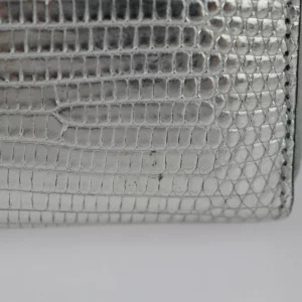 GUCCI GG Marmont long wallet Lizard leather Silver Round zipper - Picture 7 of 9